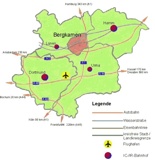site map of Bergkamen